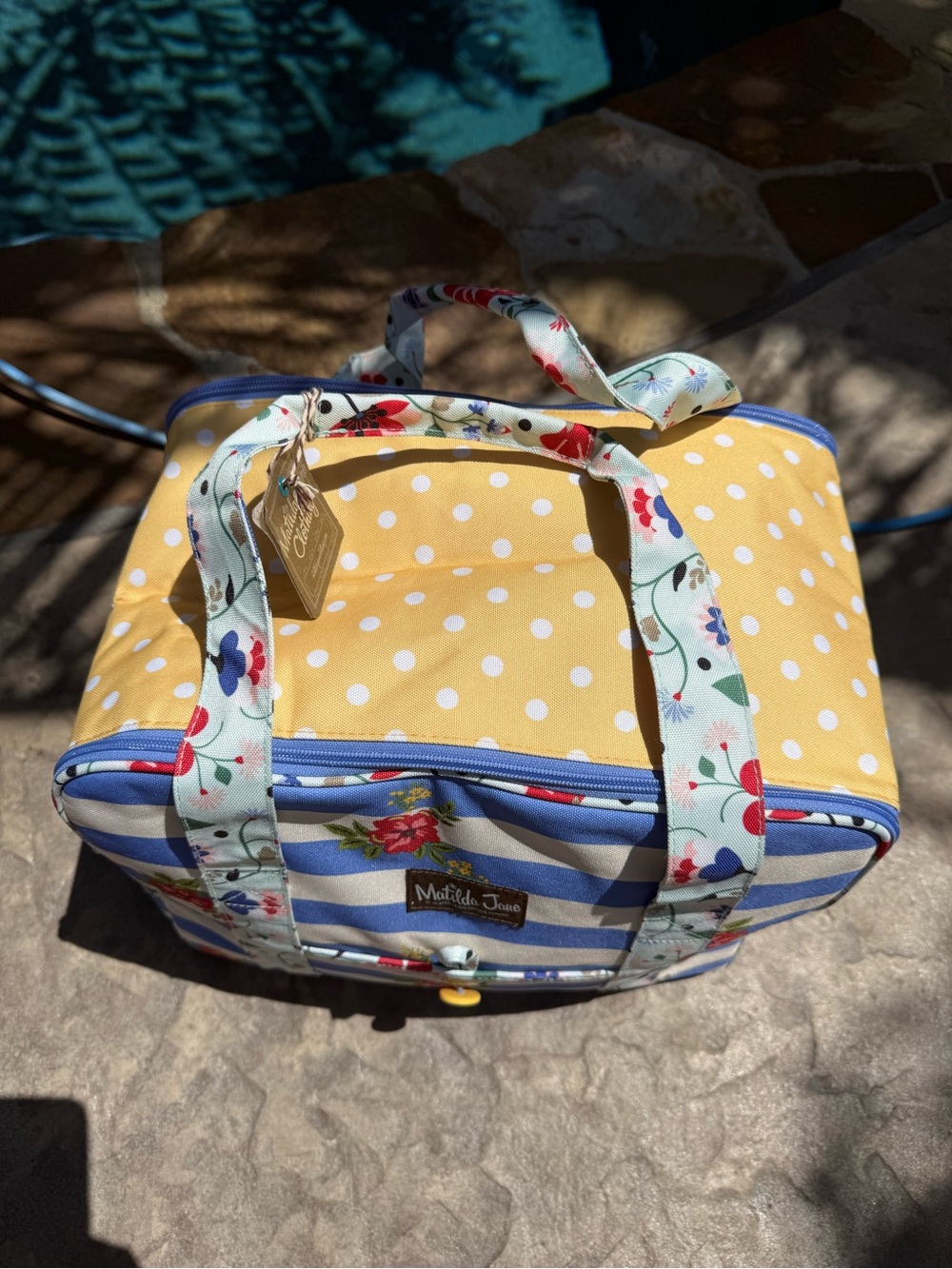 Matilda Jane Blue & White Striped Floral insulated bag - Picture 3 of 7